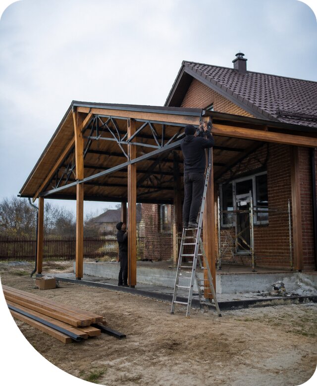 Пристройка навеса к дому и участку в Йошкаре-Ола под ключ